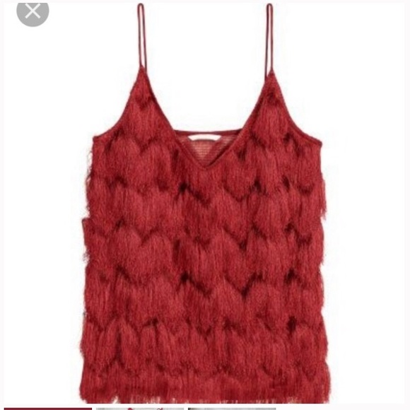 H&M Red Fringe Top - Picture 1 of 4